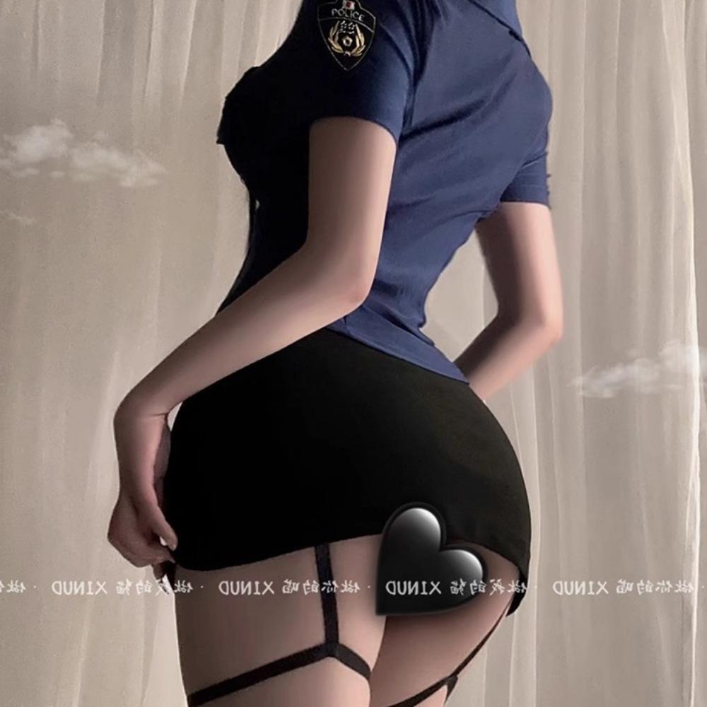 Domila Pure Desire Royal Sister Policewoman Uniform Suit Cos Sexy Nightclub Skirt Waist Slim Hip Skirt Suit