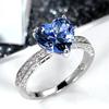 2026 Luxury Prong Setting-Rings for Women with Deep Blue Zircon Stone Anniversary Gift   Wife Micro Paved Middle