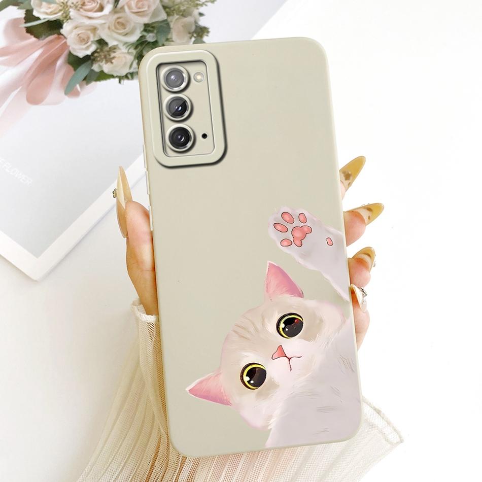 Für Samsung Galaxy S20 S20+ S20FE Niedliche Katze Blume Handyhülle Für Samsung S 20 S20 FE 4G 5G Stoßfeste Weiche Silikon-Stoßfänger