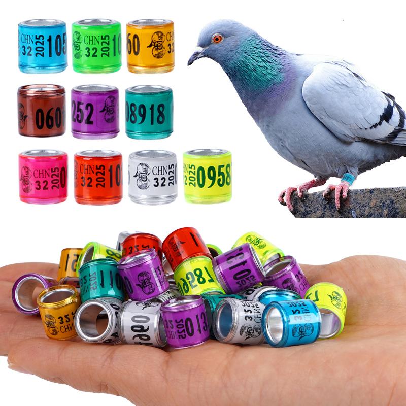 50pcs Pigeon Leg Rings Parrot Foot Rings Bird Leg Rings Pet Animals Plastic Clip Ring Identification Tools With Number Letter