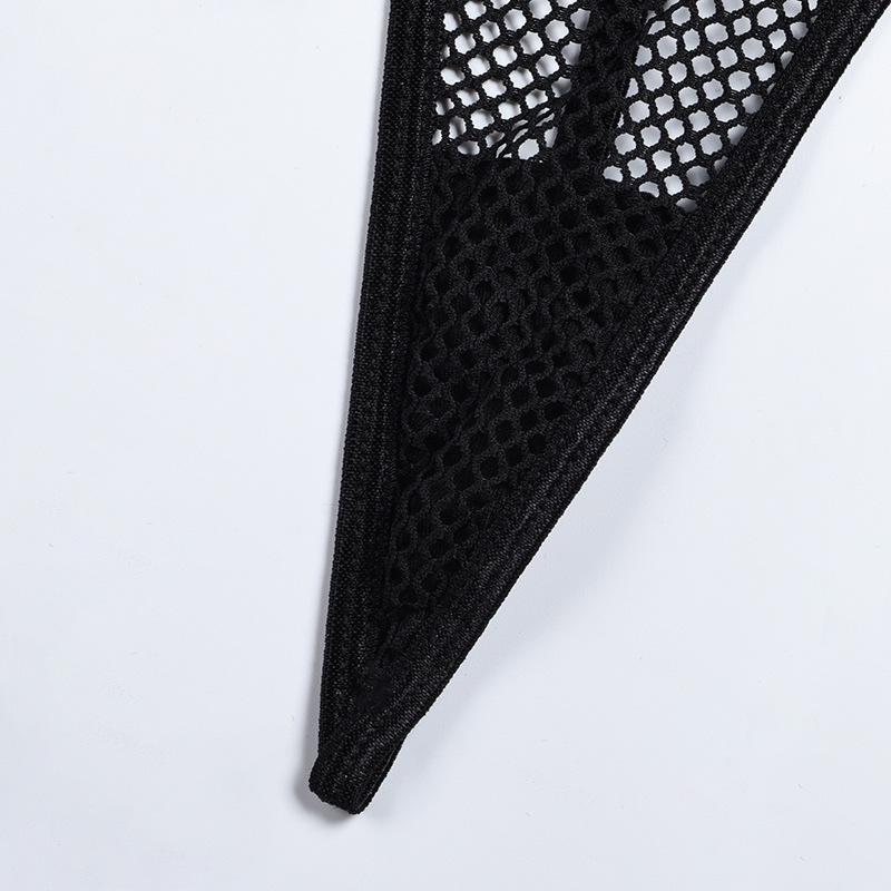Aduloty Ladies Sexy Lingerie Mesh Hollow Perspective Thin Section Summer Erotic Underwear Underwire Hanging Neck Sling Bra Set