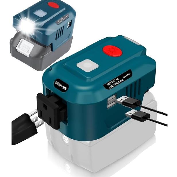 150W Power Supply Inverter for Ryobi 18V, TEPULAS DC 18V To AC 120V Power Inverter Generator, Power Source USB Phone Charger Adapter for Ryobi w/AC