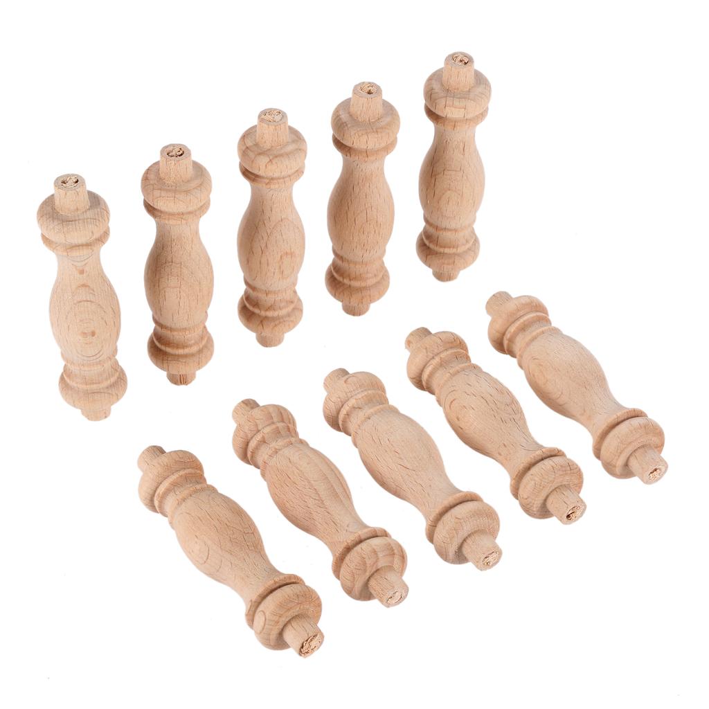 10ks Nenabarvené Nedokončené Dřevěná Řemesla Sloupky Mostu Dřevěný Plot Korálky Soustruh Malá Aplikace Vintage Domov Svatba Dekor