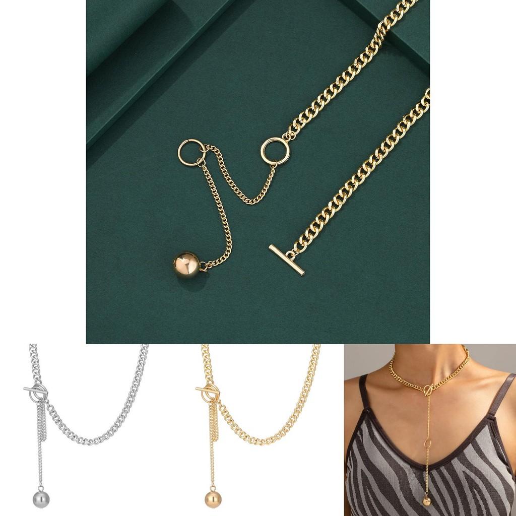 Stunning Alloy Pendant Long Chain Necklace With Minimalist Street Style Appeal