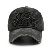 Baseball Hat Korean Y2K Girl Peaked Cap Hip Hop Holes Letter Duck Tongue Cap Women Long Brim Visors Cotton Casual Bonnet