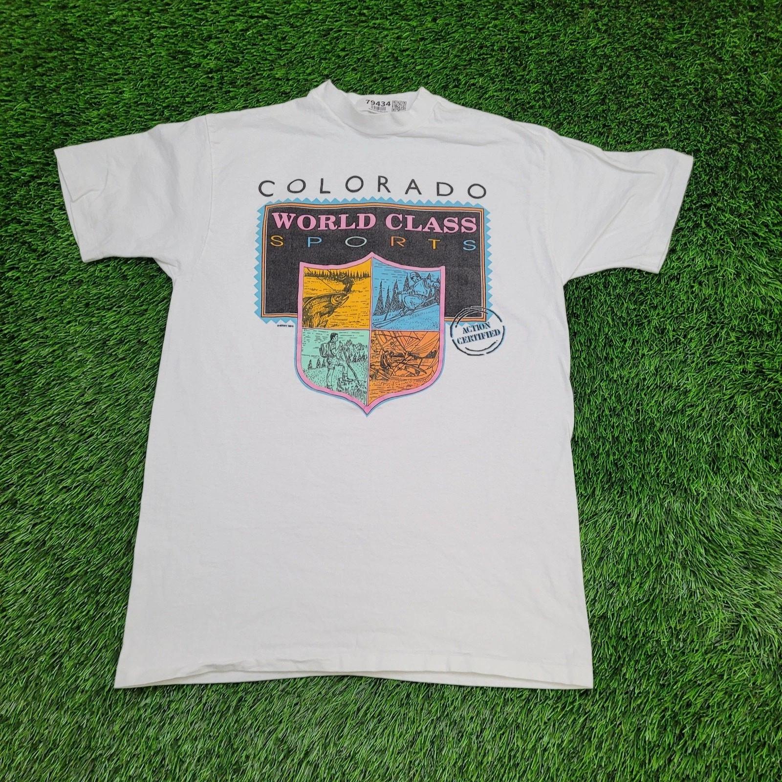 

Vintage 80s Colorado Shirt Medium 19x28 White L