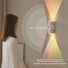 Smart Cat Eye Dual Head Motion Sensor Wall Light With Auto On/Off, 16 RGB Colors, 3M Range For Bedroom Hallway Stairs Magnetic Mount