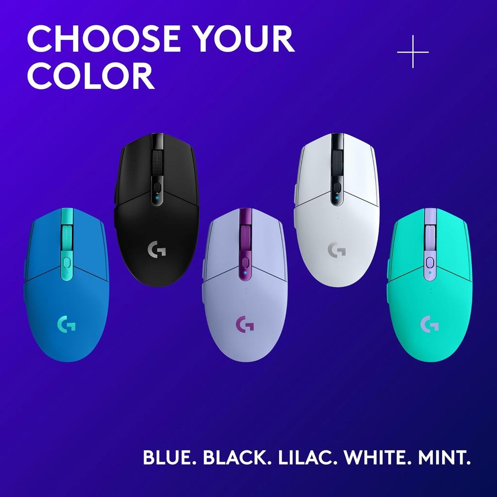 Logitech G304 Wireless Mouse Ligthspeed Gaming Mouse HERO Sensor Long Battery 6 Programmable Buttons Life Perfect for Office Work & Gaming Sessions