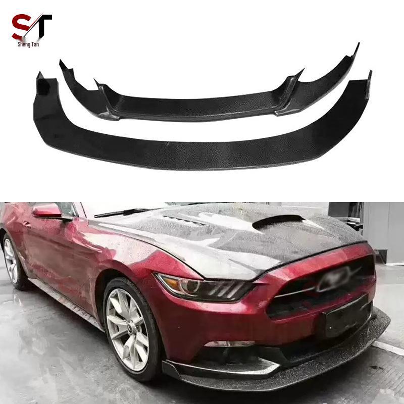 Carbon Fiber Double Layer Front Lip Splitter for Ford Mustang - Front Bumper Chin Kit.