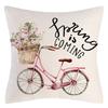 Seasons Throw Pillow Cover Spring Linen Flowers Truck Cushion Office Throw Pillow Cushion Throw Pillow Cushion