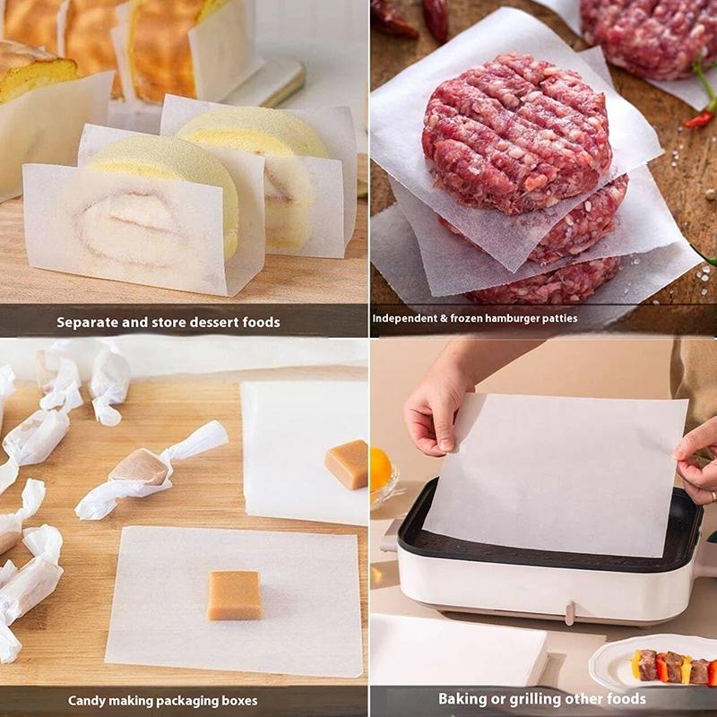 Disposable Premium Hamburger Patty Separation Pads 11Cm Round Square Hamburger Food Pads Paper Non-Stick Oil Paper Baking Paper