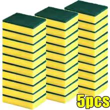 

10Pcs Kitchen Dishwashing Soft Sponge Absorbent Clean Rub Pot Rust Scouring Pad Removing Kits Household Cleaning Brush Sponge 5pcs