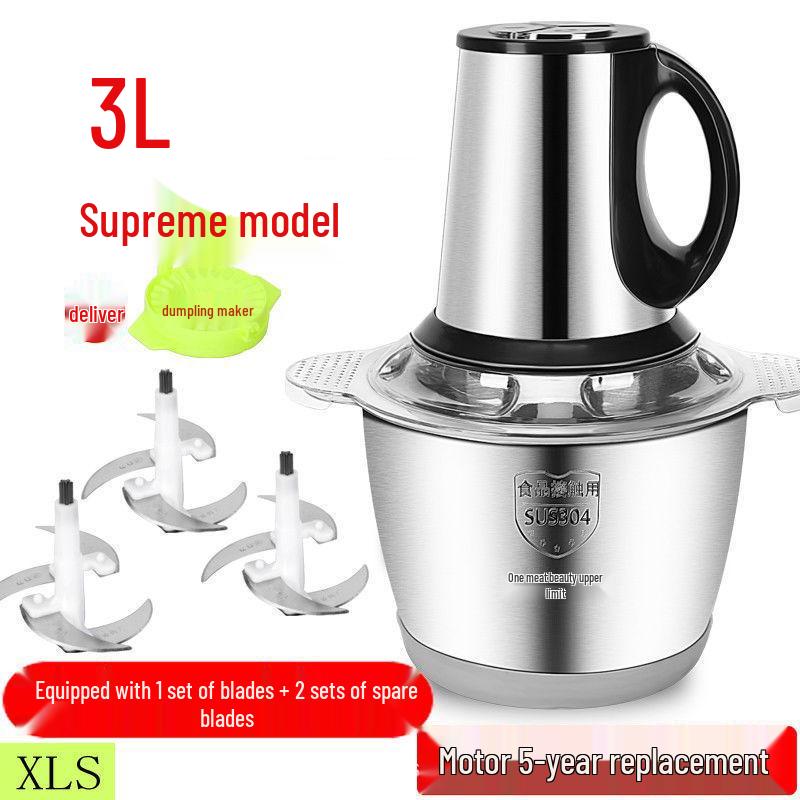 

5 л Электрическая мясорубка и кухонный комбайн: Многофункциональная нержавеющая сталь, Идеально подходит для чеснока, чили и бытового использования