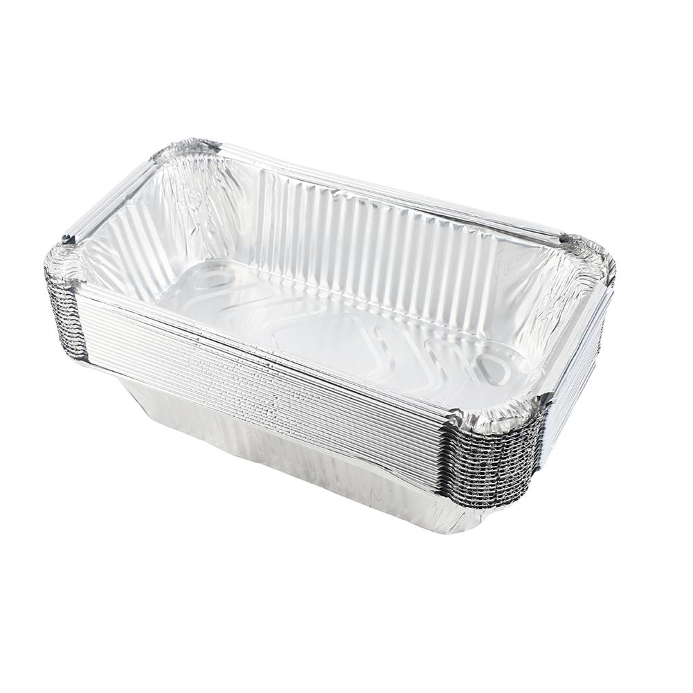 20Pcs 670ml Barbecue Plate Rectangular Aluminum Foil Baking Boxes Roasting Grill Tin Tray for