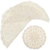 4Pcs Crochet Doilies 10 Inch Beige Doilies for Tables, Lace Doiliess for Furniture, Round Handmade Rustic Table Coasters Decors for Kitchen Dining