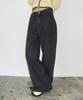 RONRON Wide Denim Pants Black