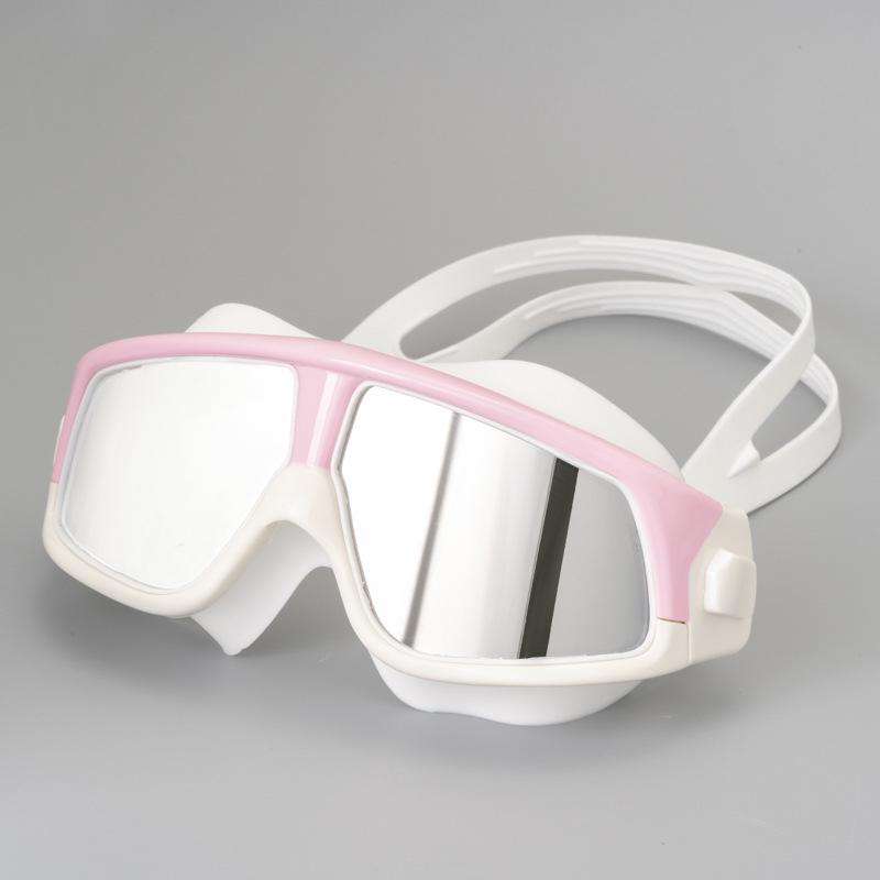 Professional Adult Myopia Goggles - Large Frame, Anti-Fog, Prescription, High-Definition Electroplated Swim Goggles for Men and Women
