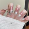 Trendy Cat Eye Handmade Nail Pieces - Durable, Removable Nail Art