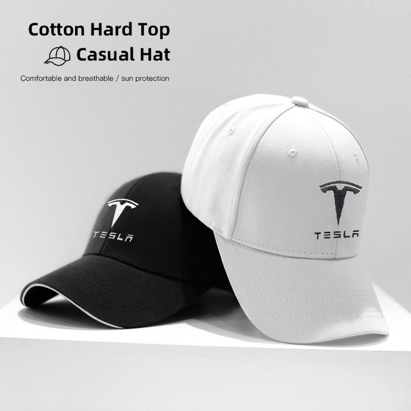 For Tesla Car Emblem Embroidery Snapback Baseball Cap Spring And Autumn Outdoor Adjustable Auto Logo Casual Hats Sunscreen Hat