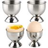 4 STÜCK Eierbecher Edelstahl Weichgekochte Eierhalter Frühstückstablett Kochwerkzeug Eieraufbewahrungshalter für Brunch Küchenhelfer