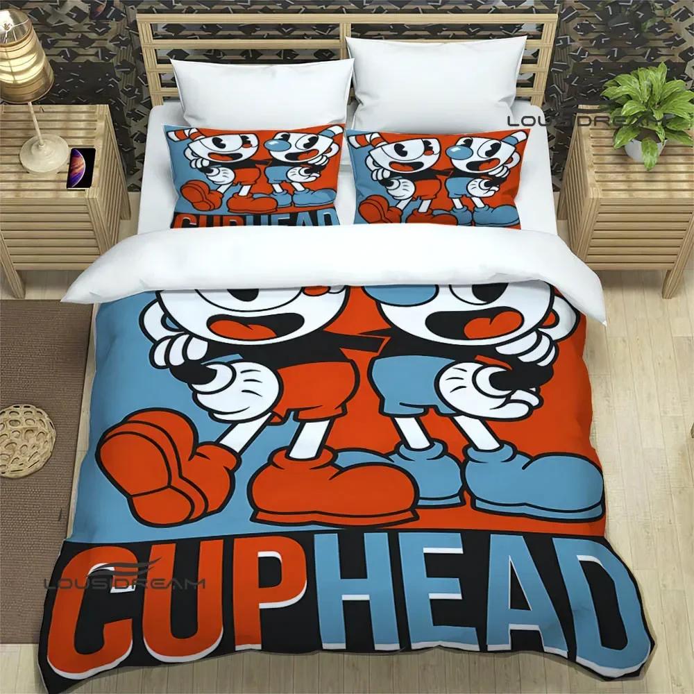Cuphead Cartoon Printed Bedding Sets Exquisite Bed Supplies Set Duvet Cover Bed Comforter Set Bedding Set Luxury Birthday Gift