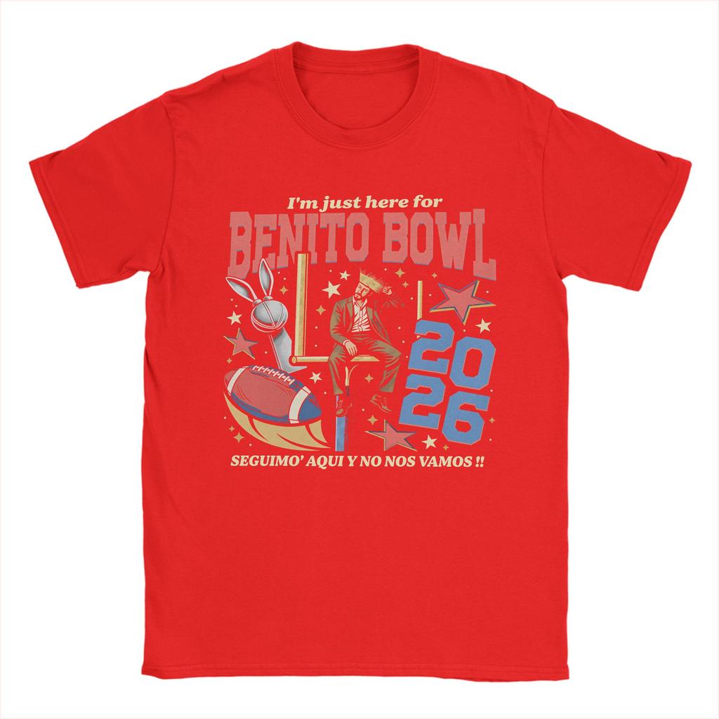 Bads Bunnys Benito Bowl Halftime Show Graphic Print T Shirts for Men Women Cotton Tee Shirt Clothing