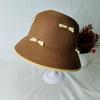 Internet celebrity bow straw hat women summer seaside vacation sunshade sunscreen big eaves sun hat foldable bucket hat