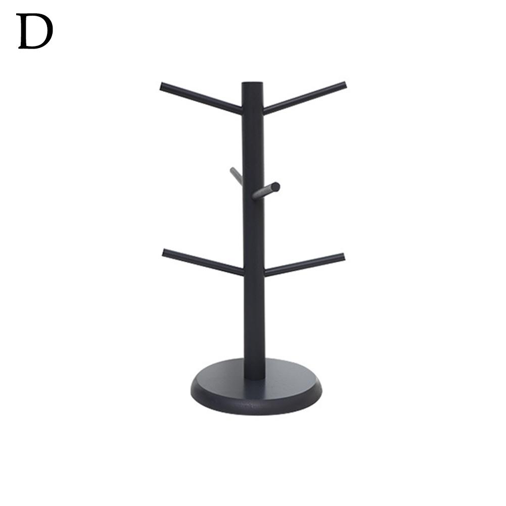Bamboo Mug Tree with Thick Base Bamboo Mug Tree Stand Space-Saving Cup Holder with 6 Hooks,Countertop Coffee Cup Mugs Stand Rack