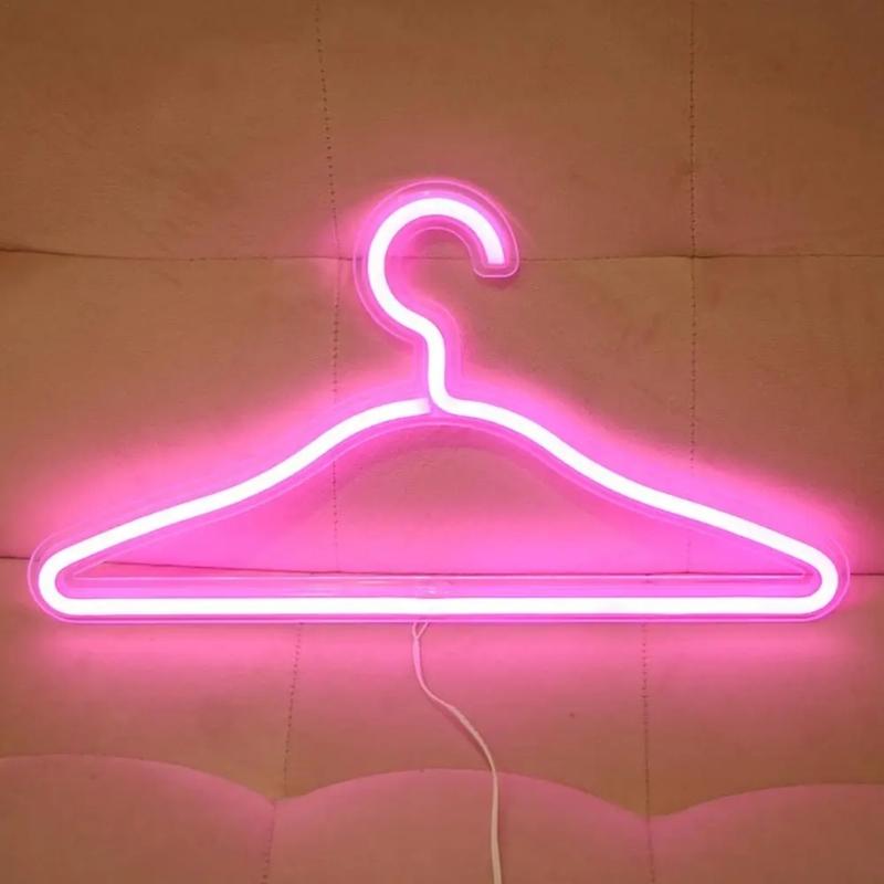 Modern Illuminated Garment Hanger Plastic Construction Clothes Organizer Laundry Hanger with Soft Lighting Effect