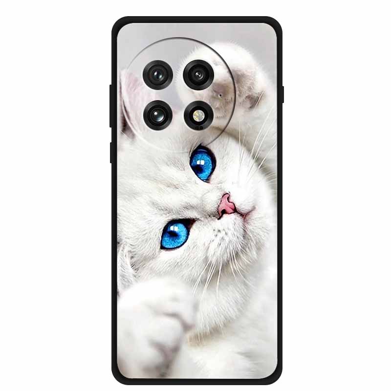 Funda For OnePlus13 5G Case OnePlus 13R Black Silicone Soft Flower Fashion TPU Back Cover For OnePlus13 13R Case Protective Capa
