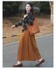 Elegant High-Waisted A-Line Pumpkin Skirt for Women, 2026 Spring/Autumn Collection, Mid-Length Fluffy Umbrella Design