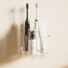 Toothbrush Holder with Drain Tray 3 Slots Toothbrush And Toothpaste Holder with Removable Divider Wall-Mounted or Countertop Bathroom Caddy Organizer