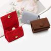 Mini Jewelry Box Elegant Luxury Soft Velvet Portable Solid Color Snap Button Travel Ear Studs Earrings Finger Ring Organizer Bag Holder Container Case