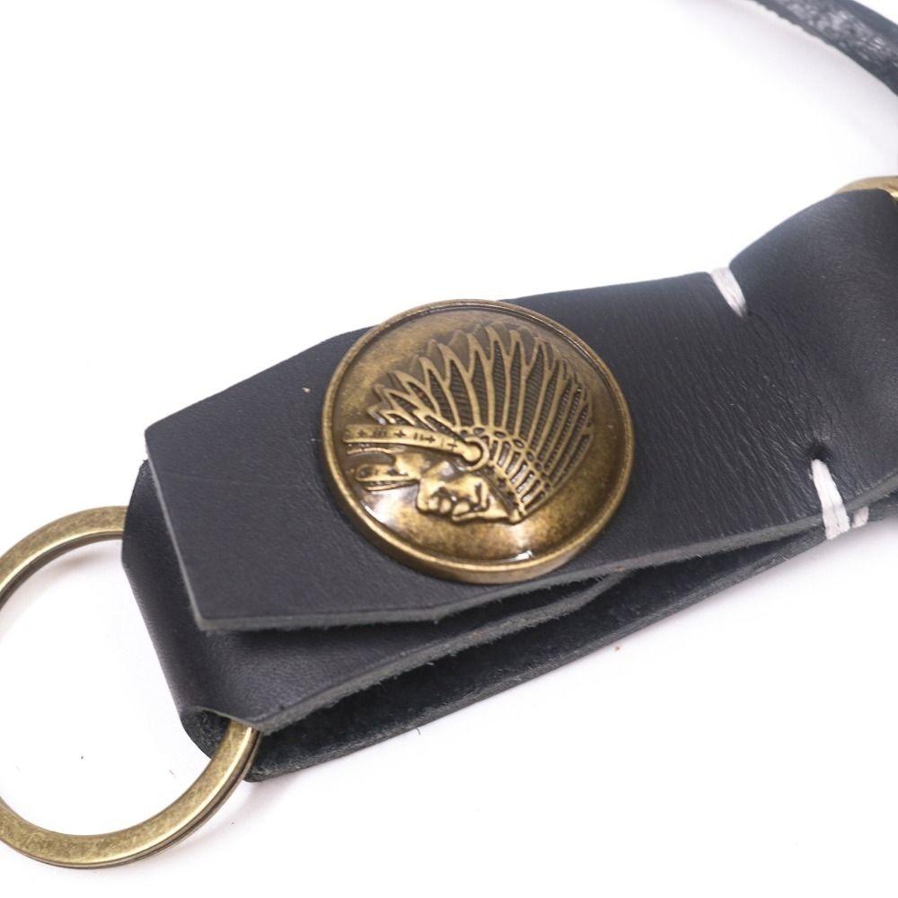 Handmade Genuine Leather Keychain Vintage Car Keychian Leather Pendant Retro Key Holder  Male