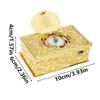 Antiek Legering Zingvogel Ornament Met Engel Embossed Patroon Mechanisch Muziekdoosje Voor Bureau Planken Display Cadeau