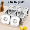 Suporte Dispenser de Condimentos de Aço Inoxidável 304 Porta Potes Quadrados Caixa de Armazenamento para Chá com Leite Geleia de Frutas Temperos Pérolas Recipiente de Alimentos
