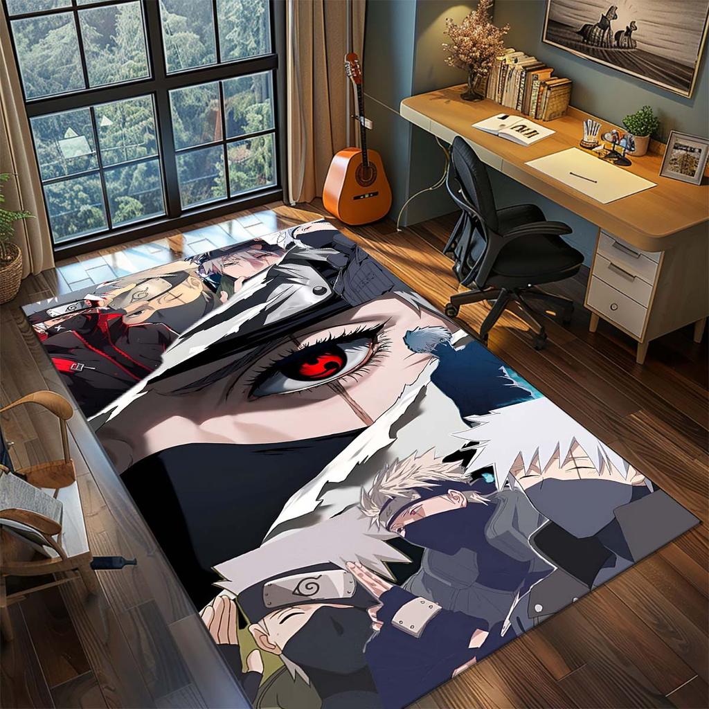 Naruto Anime Rug Carpet Large Area Rug Non Slip Washable Floor Mat Gamer Room Bedroom Home Decor