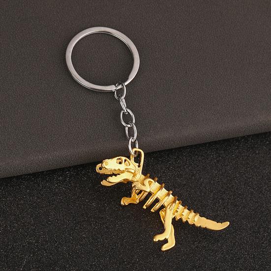 Goth Core Dinosaur Keychain Glow Skull Skeleton with Metal Chain, Y2K Grunge Accessories for Backpack & Keys
