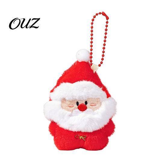 Soft Festive Pendants Christmas Plush Keychain, Cute Stuffed Santa Wreath Gingerbread Ornaments, Holiday Gift Accessories Bag Charm Accessory