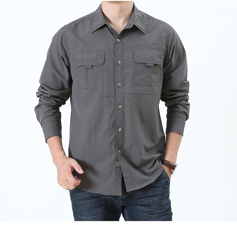 Herren Sommer Schnelltrocknend Kurzarm Übergröße Locker Arbeitskleidung Hemd 102