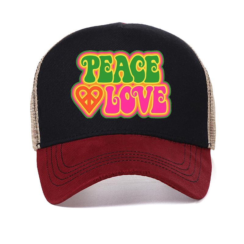 Peace Love hat Summer Women sunhat Leisure Unisex Adjustable Snapback hats Cool Summer Breathable Baseball Cap Adjustable