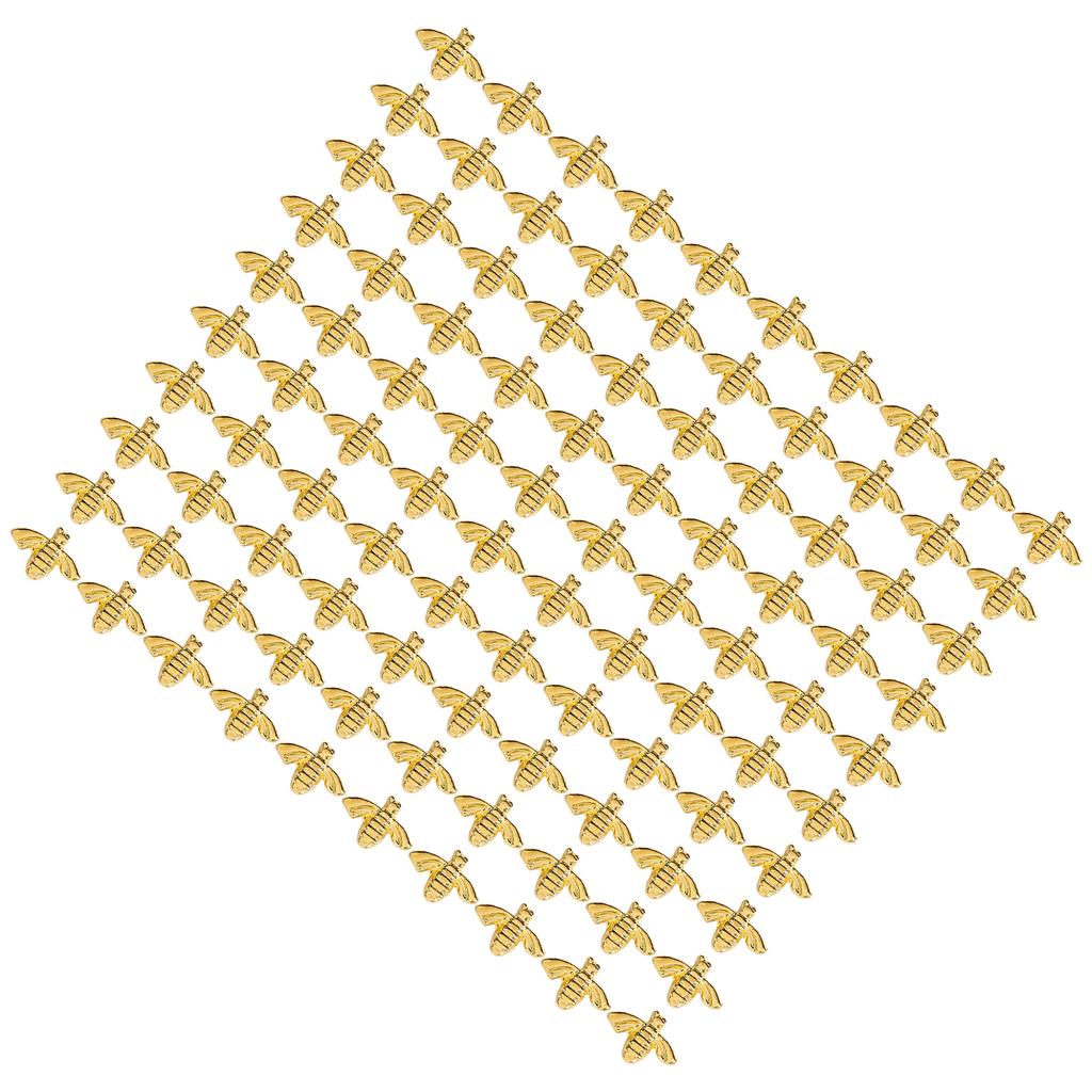 100pcs Bag Metal Bees 3D Nail Decoration Metal Stick Gold Silver Nail Decals Manicure Gold