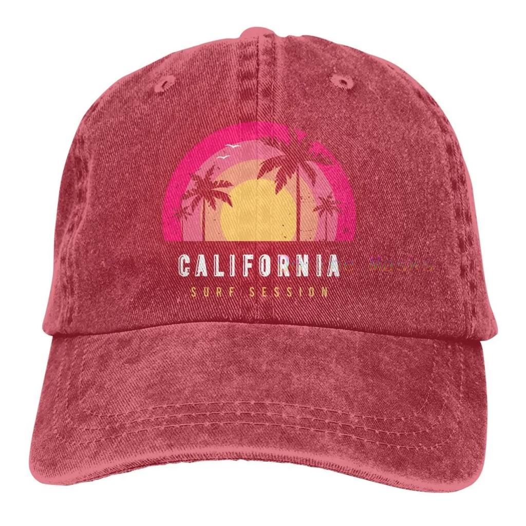 Berretto da baseball California Surf Session per donna unisex regolabile classico vintage in cotone lavato denim cappellino da camionista attività all'aperto