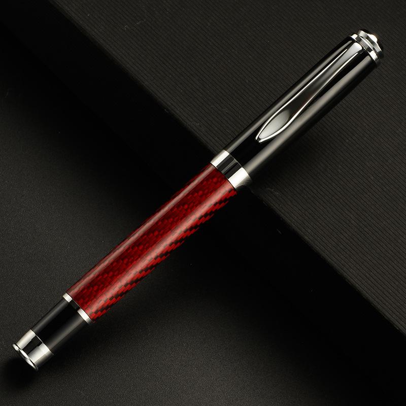 Metal Carbon Fiber Fountain Pen Business Advertising Gift Pen Adult Calligraphy Practice Ink Cartridge Fountain Pen