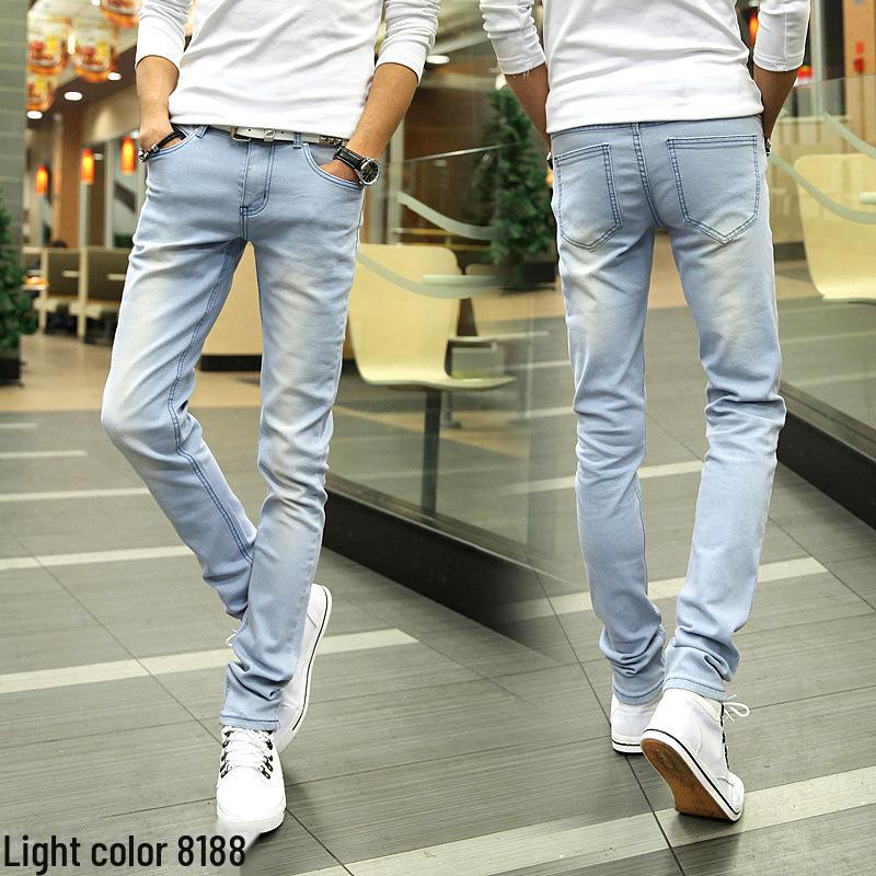 Men's Elastic Slim Fit Jeans - Black, Trendy Long Pants for Spring/Autumn 2022