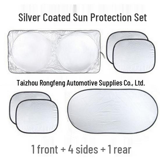 6-Piece Summer Silver-Coated Car Sunshade Set: Front, Side, Rear Window Protection