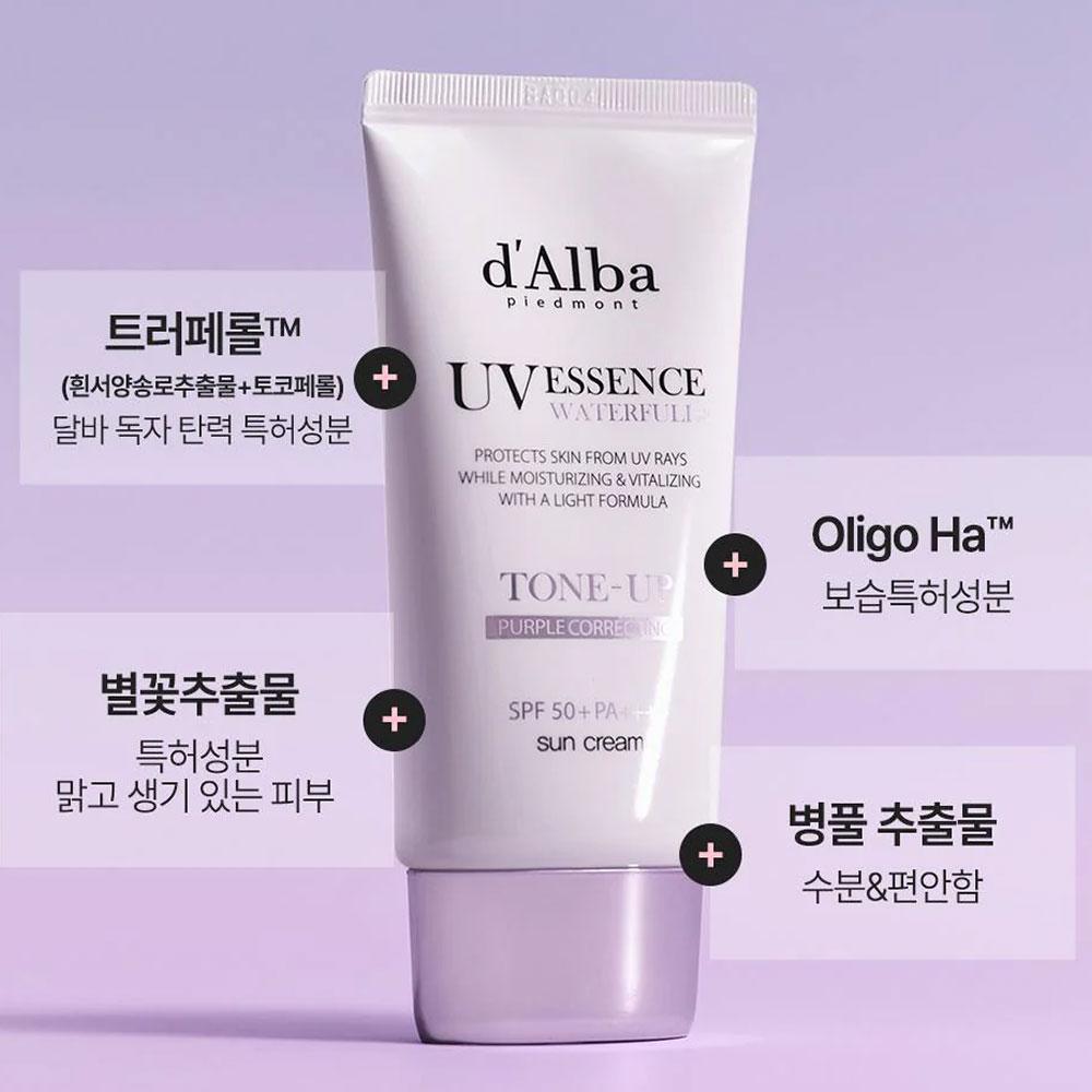d'Alba Waterful Tone-Up Purple Korrigierende Sonnencreme 50ml (SPF50 +)