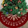 Red Snowflake Round Christmas Tree Dress Family Living Room Christmas Decoration Christmas Tree Base Cover