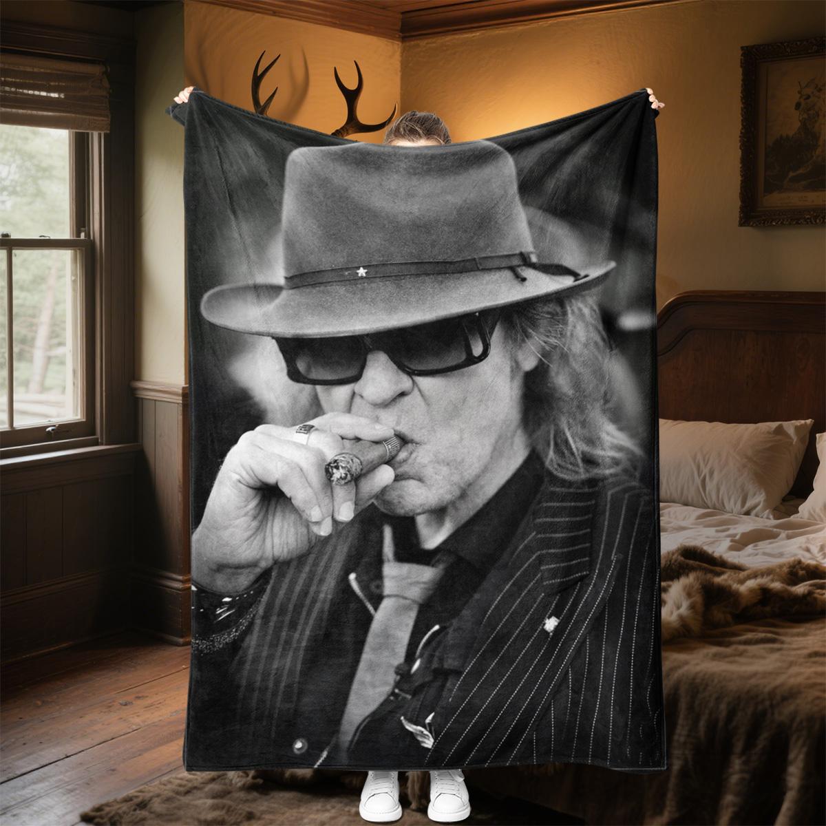 Udo Lindenberg Soft Comfortable Blanket All Seasons Perfect Sofa Office Nap Travel Festive Gift 80cm x 120cm