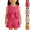 Zoete Kinder Set Leuke Vest Shorts Meisjes Mouwloos Casual Tweedelig Set